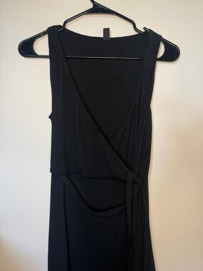 Gentle Fawn Black Sleeveless Wrap Dress